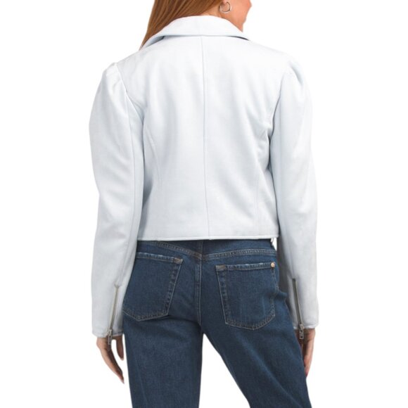 BAGATELLE COLLECTION Motorcycle Jacket With Puff Sleeves - Picture 2 of 4